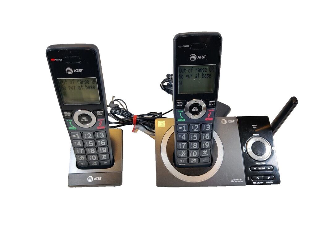 AT&T CL82219 2 Handset Answering System Telephone Cordless Landline 2018
